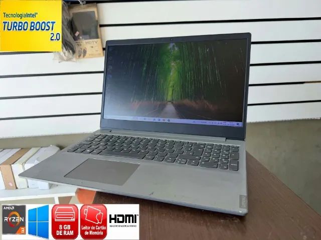 Notebook Lenovo s 3 Raysen 3 8 de Ram Ssd 256 M2 Tela Slim 15.6 Polegadas