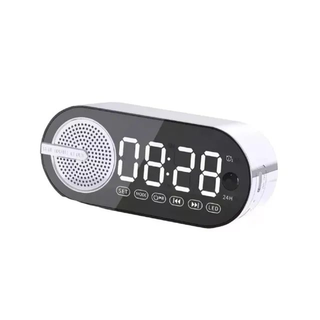 Radio Relógio Despertador Bluetooth Branco - Foto 2