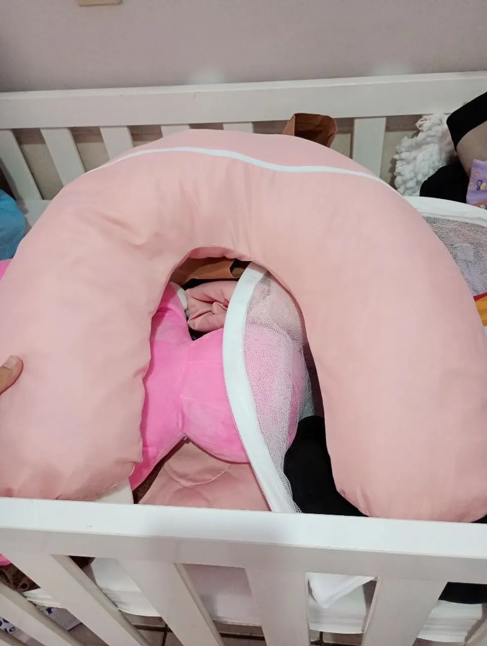 Almofada de amamentação + itens de bebê menina  - Foto 2