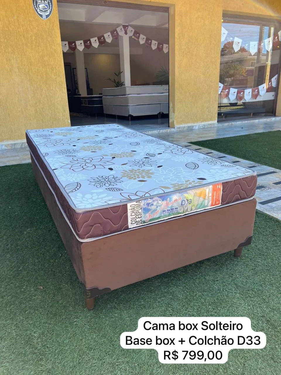Cama de Solteiro com colchão D33 NOVO - Entrego!  - Foto 4