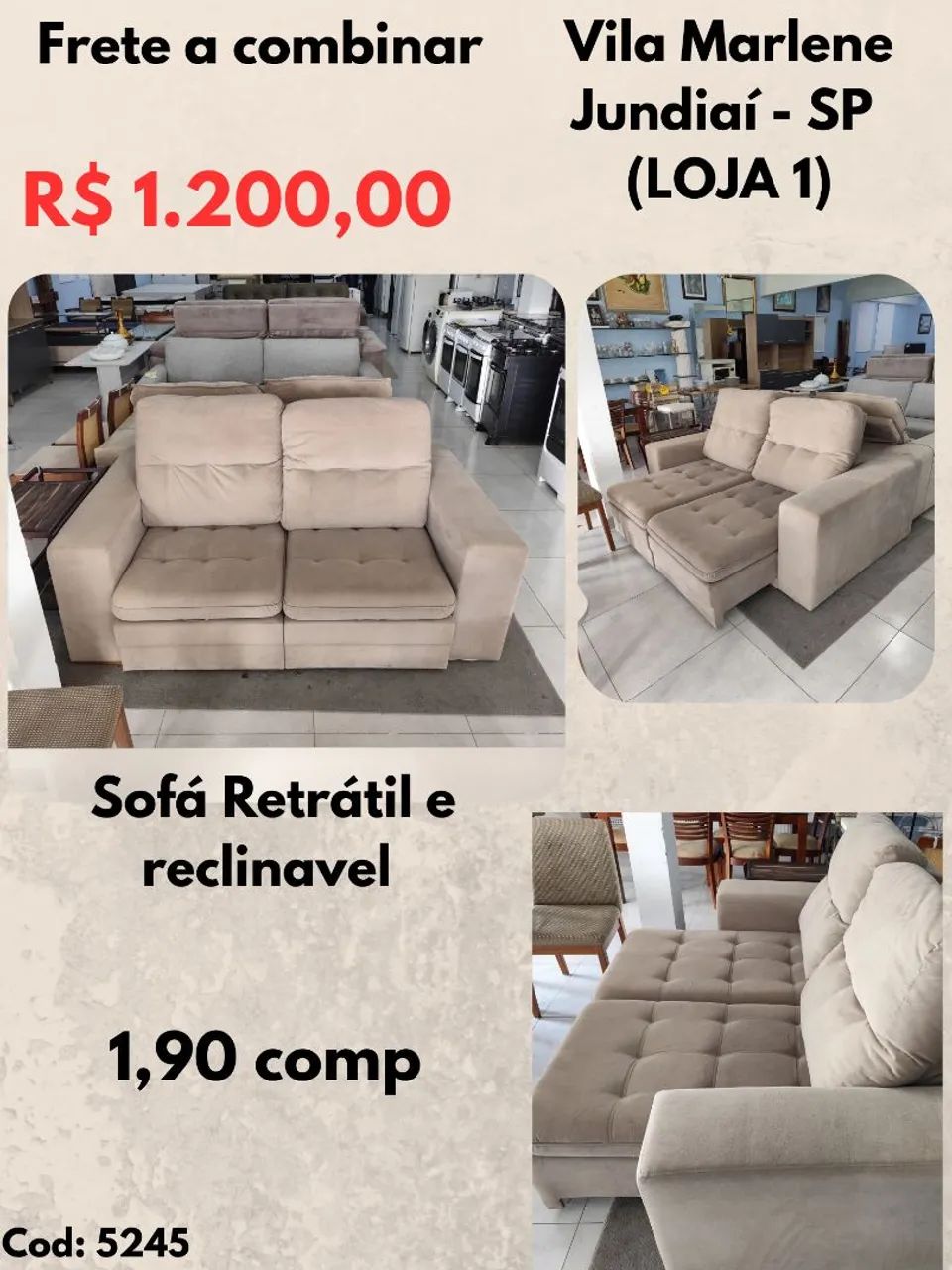 Sofá Retrátil e reclinavel 