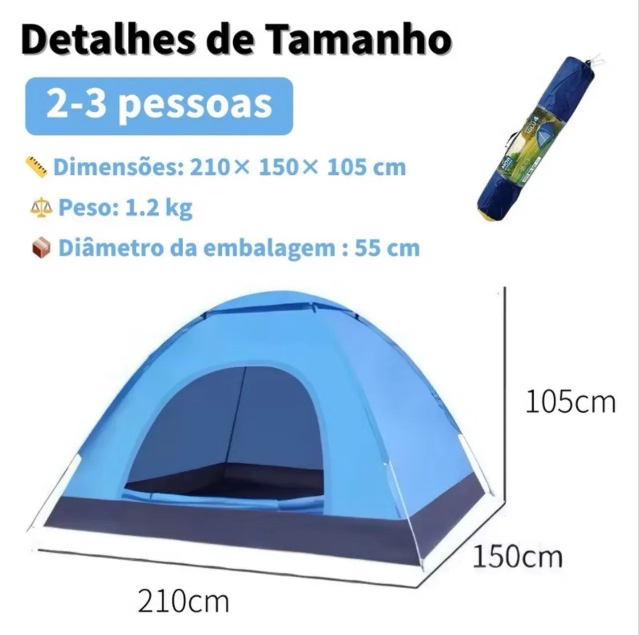 Barraca Camping Trilha Montagem Rápida - Foto 3