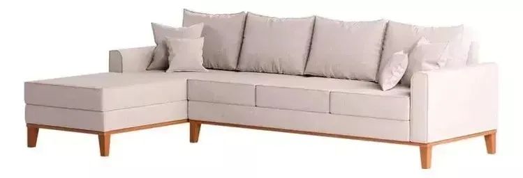 SOFÁ 4 LUGARES BENY COM CHAISE ESQUERDA OU DIREITA - LINHO CRU. - Foto 5