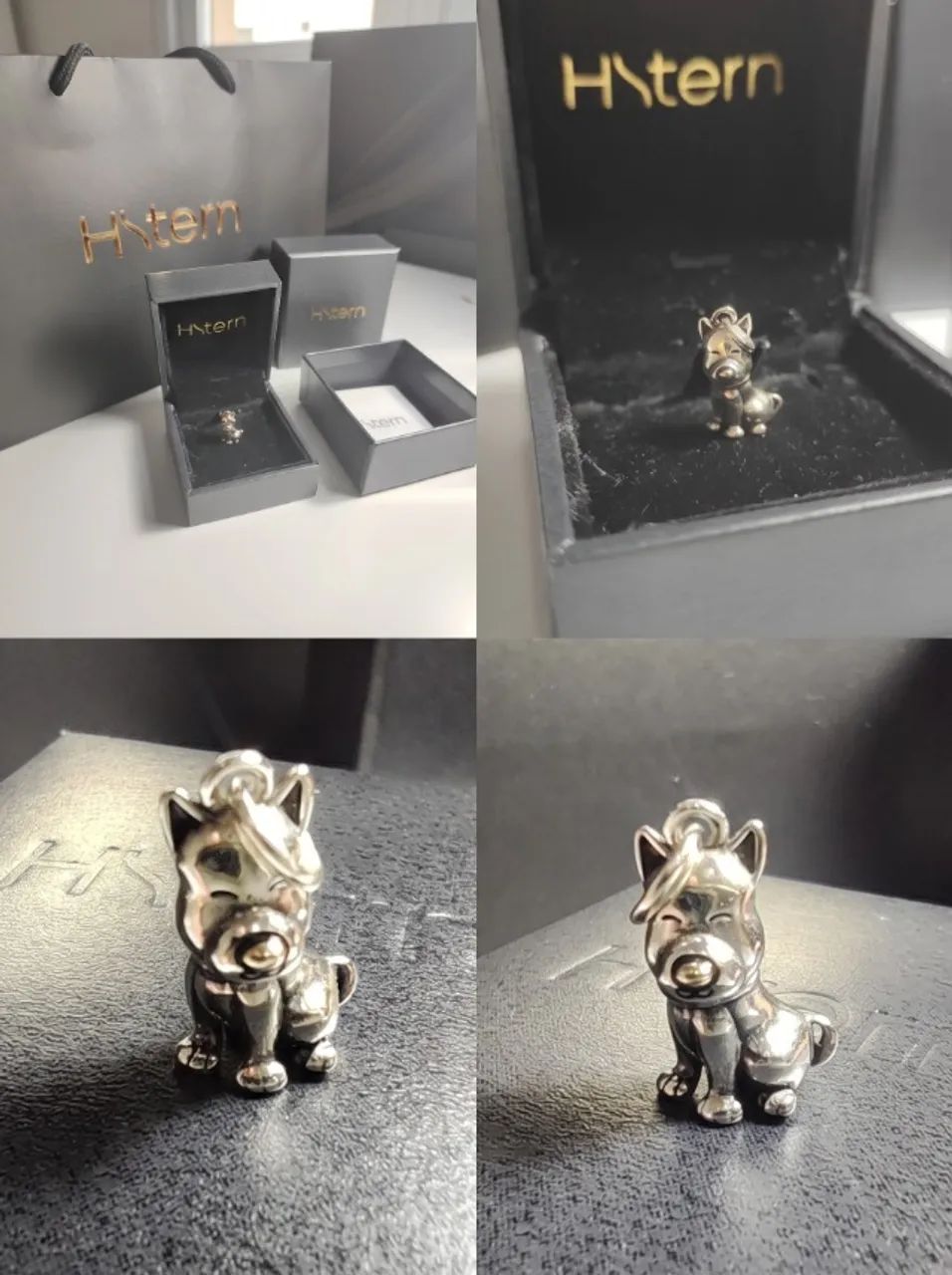 Berloque / Pingente Cachorrinho H.Stern Prata 925 Com Ouro - Completo - Foto 2