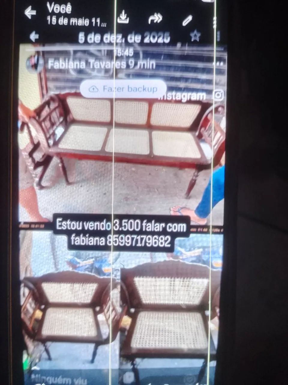 Sofá 20000antigo vende longo fala Fabiana  - Foto 3
