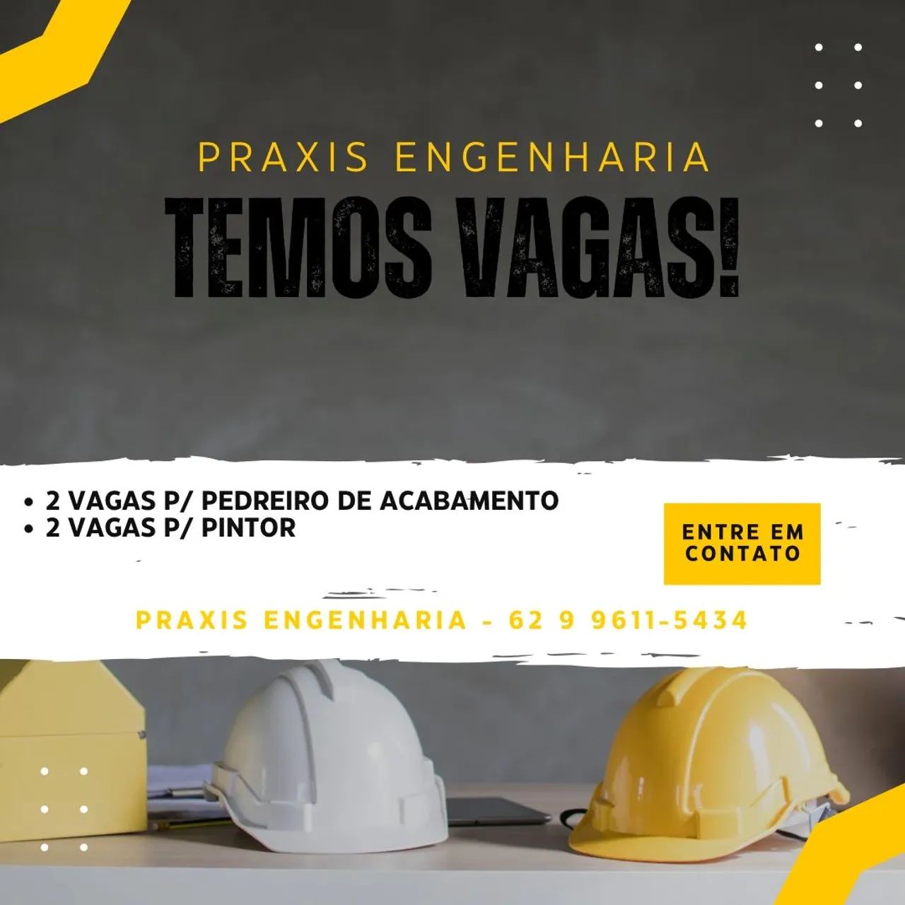 Vaga para pintor e pedreiro de acabamento 