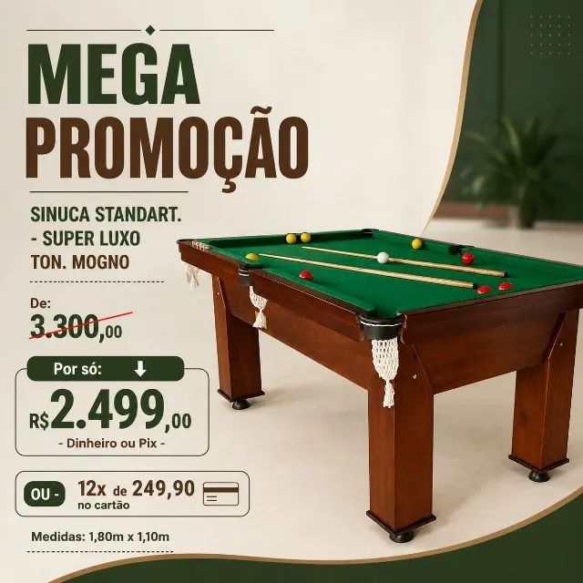 Mesa de Sinuca Premium nova