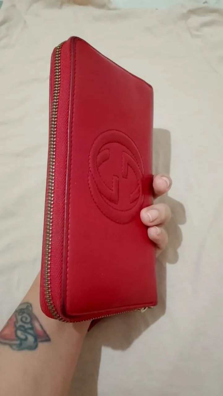 小物 GUCCI Soho Interlocking G Zip Wallet Carteira original Gucci Soho Interlocking G - Acessórios - Caxangá