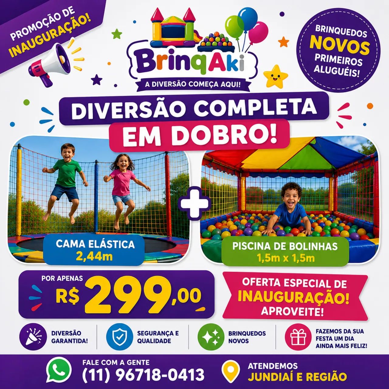 Cama Elástica + Piscina de bolinhas(Aluguel)