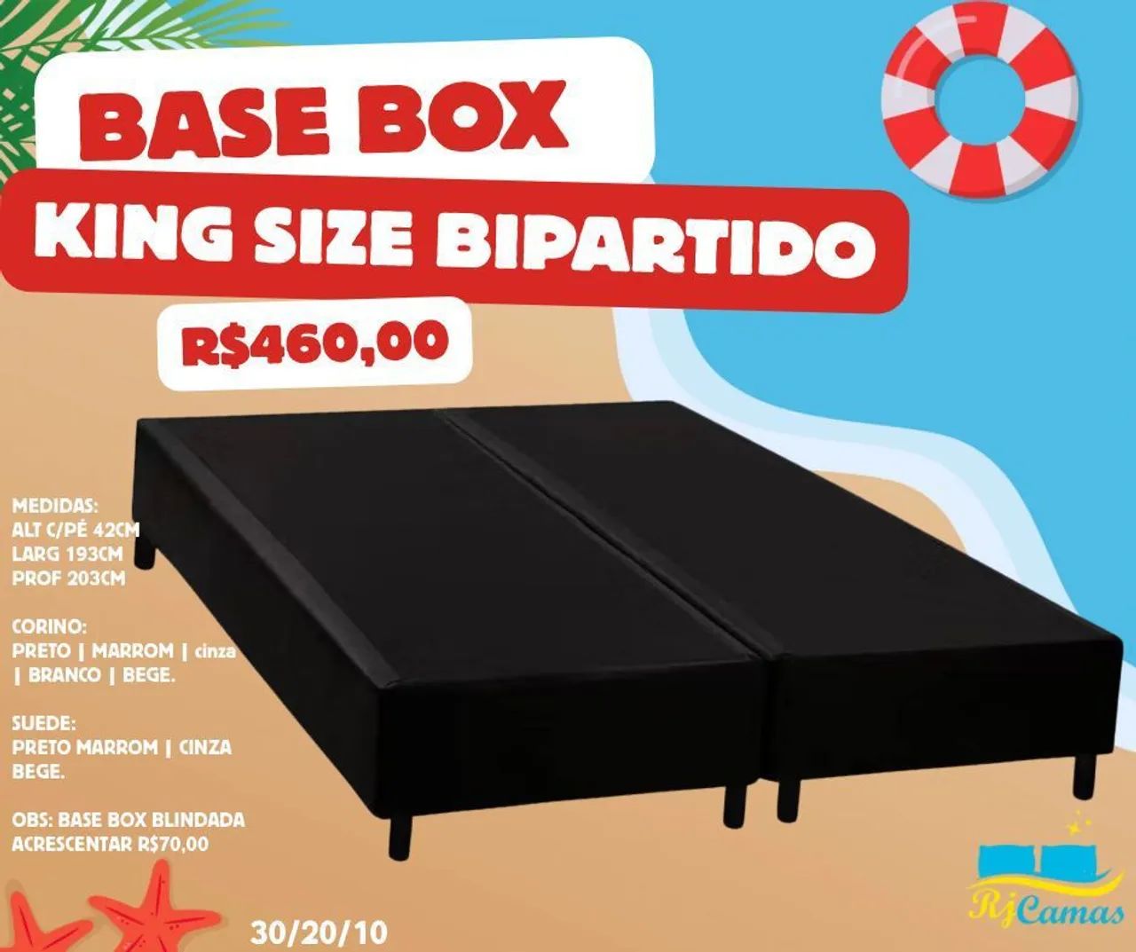 Base box king size Bipartida(Pague na entrega)