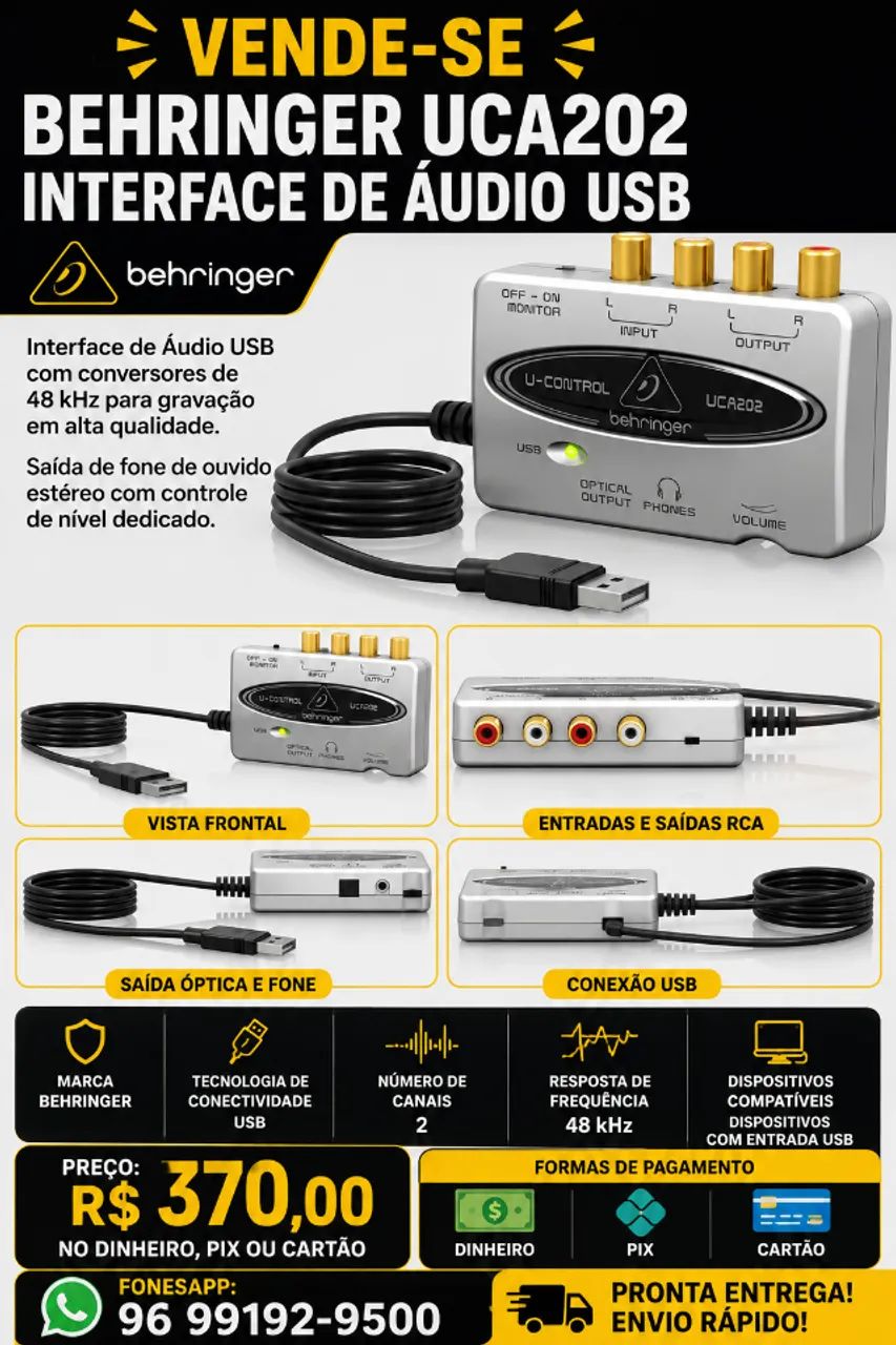 Behringer UCA202 Interface de Áudio USB