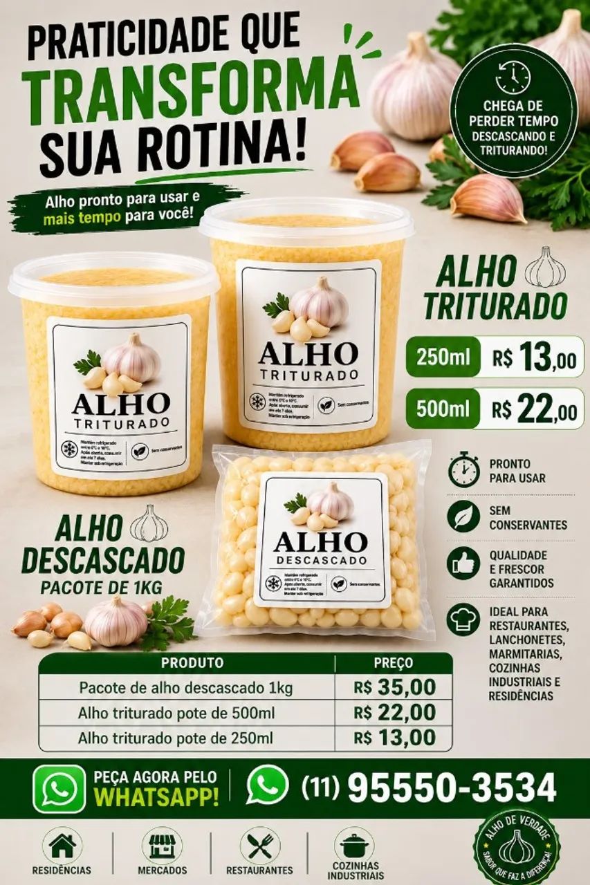 Alho descascado 