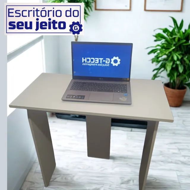 Escrivaninha NOVA 100% MDF Mesa de Escritório Multiuso para Notebook Estudo Computador - Foto 4