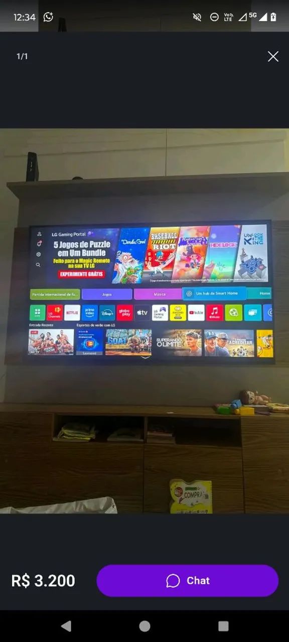 Vendo TV 65 polegadas LG smart 4K com Alexa