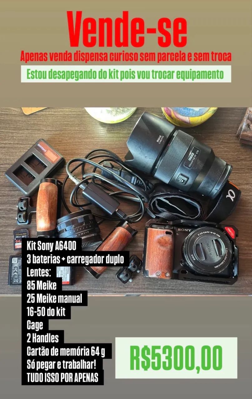 Câmera Sony 6400 com kit - Foto 5