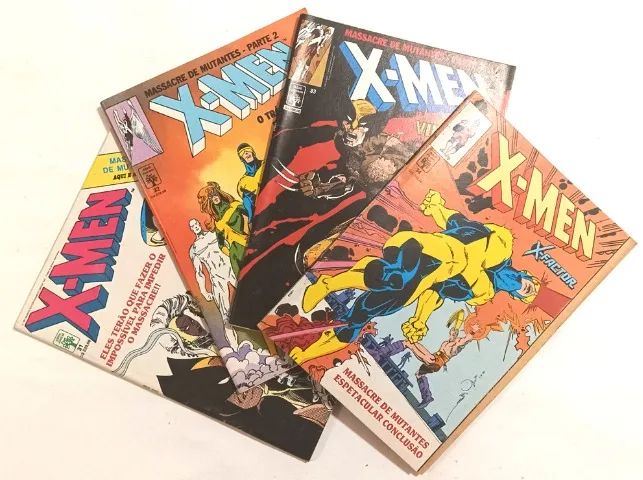 X-Men 1ª série, Massacre de Mutantes - n° 31,32,33 e 34. Abril- 1991.