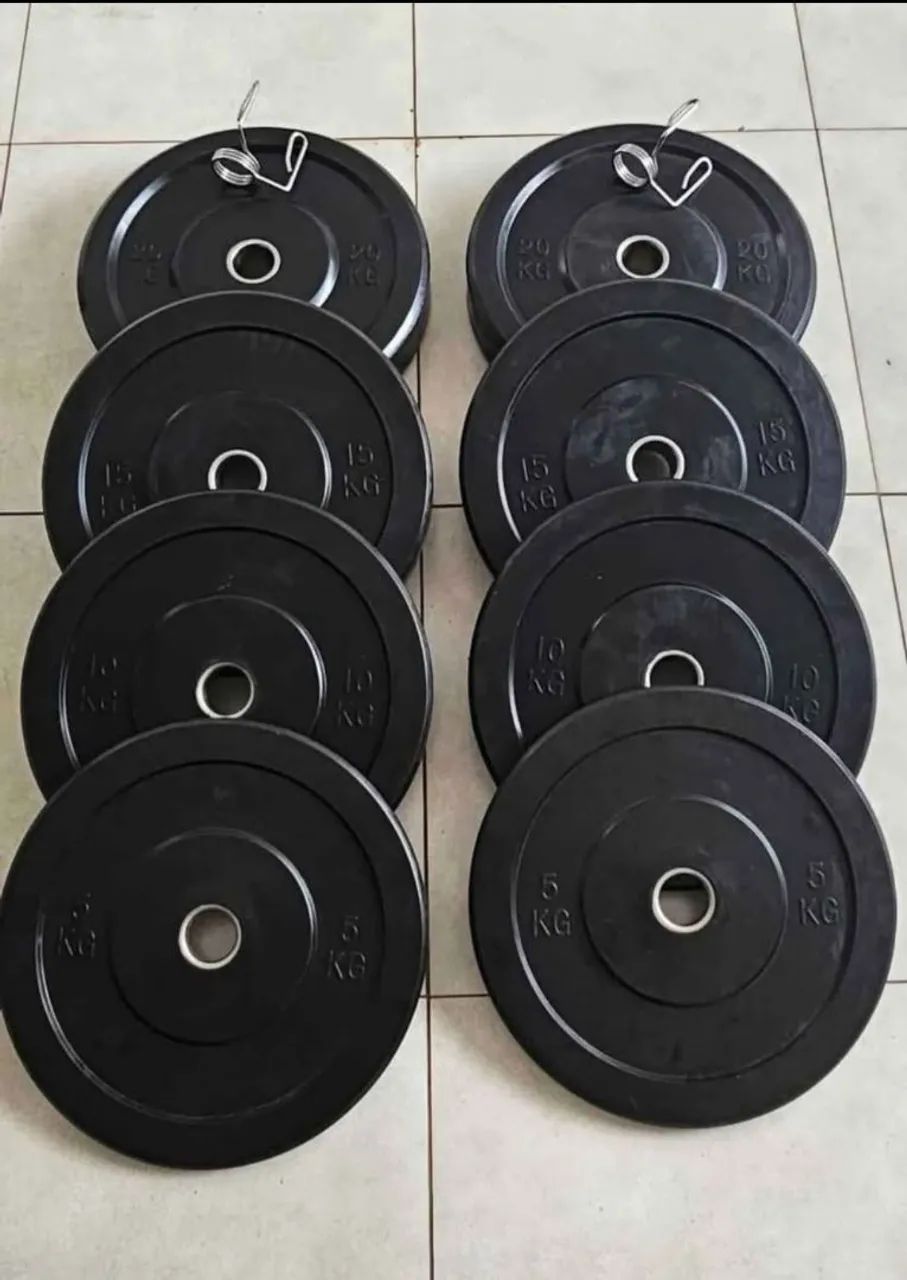Kit olímpico completo ( Barra, Anilhas Presilha e Plataforma de impacto) - Foto 3