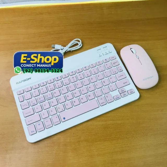 Teclado e Mouse Sem Fio Bluetooth Recarregavel  - Foto 2