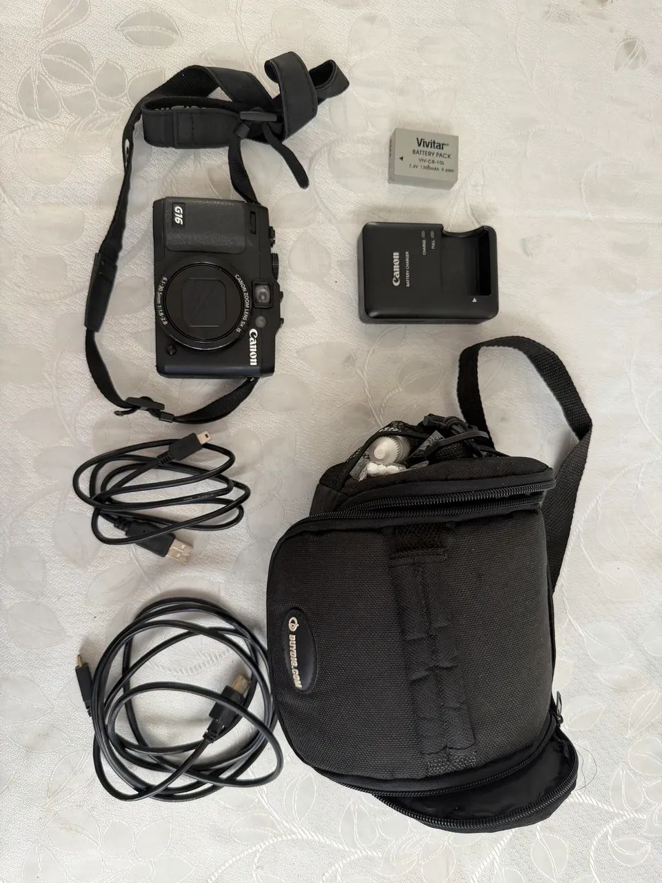 Câmera Canon PowerShot G16 - Completa com Bolsa e Bateria Extra