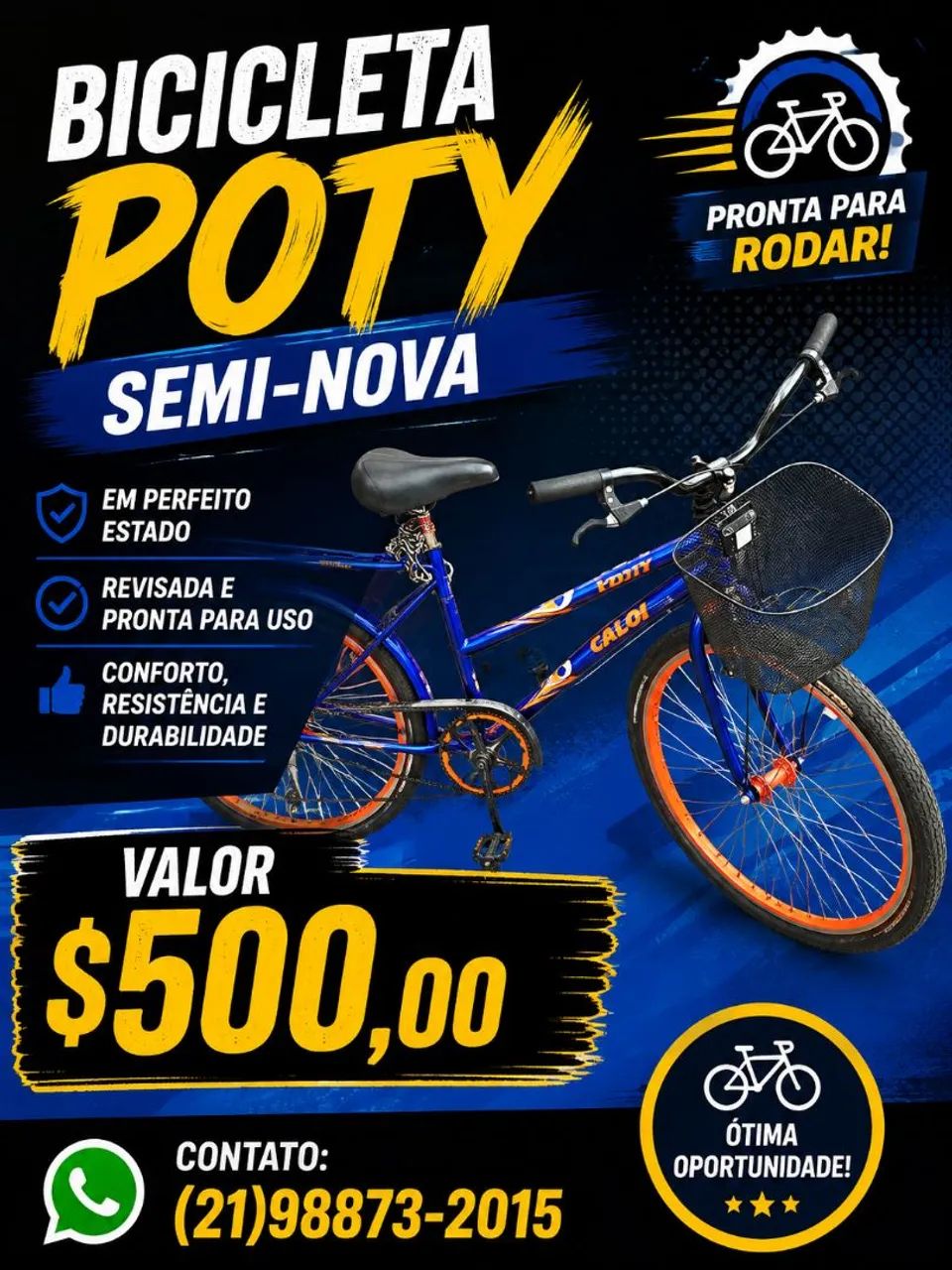 Bicicleta Poty Semi-nova