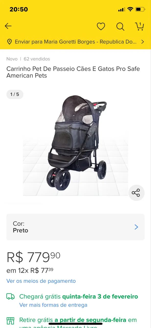 Carrinho passeio para pet - Foto 4