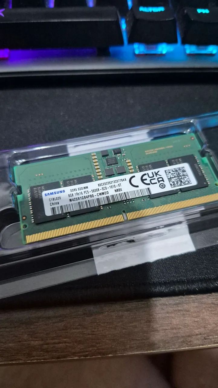 8GB Memória Samsung para notebook - NOVO
