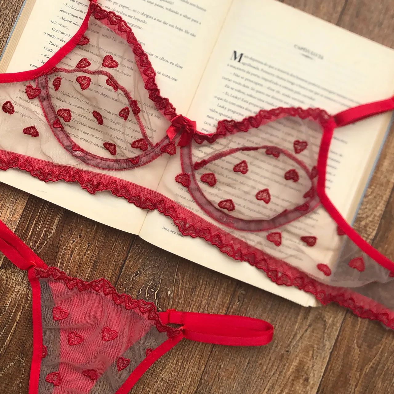 Conjunto de lingerie vermelha  - Foto 5