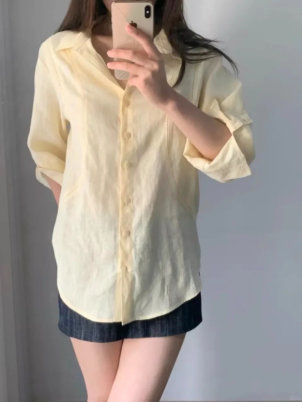 Camisa de botão amarela - Foto 2
