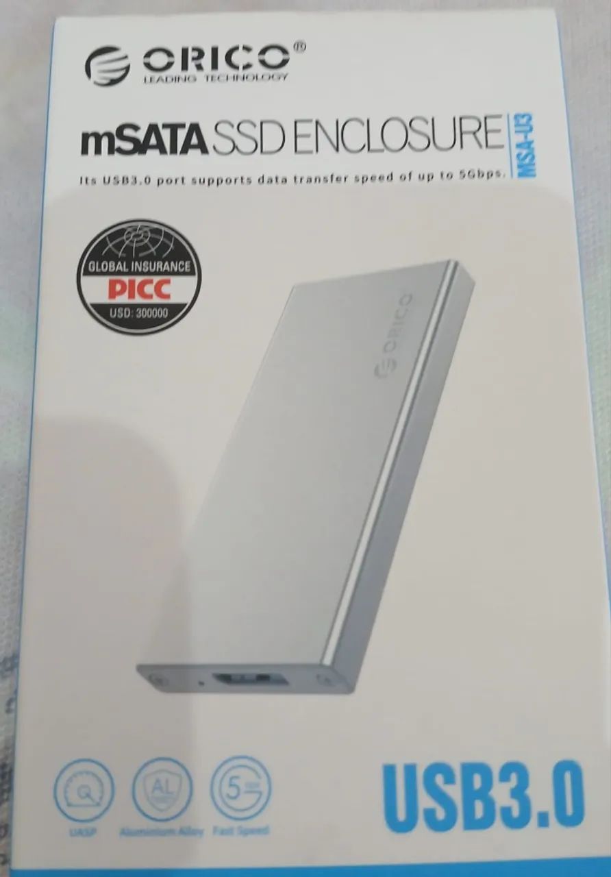 Orico mSATA to USB 3.0 Type C SSD Enclosure - Silver (MSA-UC3-SV)
