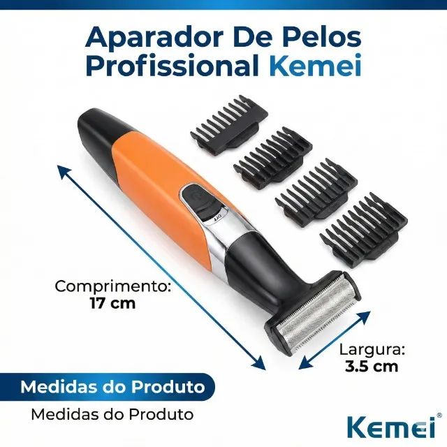 Aparador De Pelos Profissional Kemei KM-1910 A Prova D'Água - Foto 5