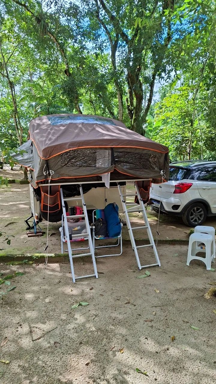 Carretinha + Barraca de teto Bluecamping - Foto 4