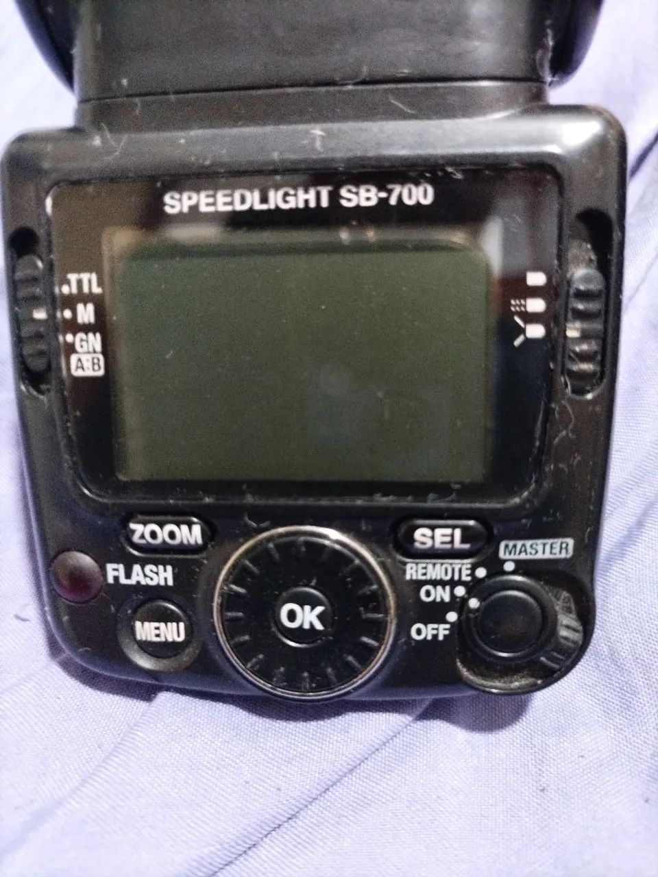 Parte frontal do flash sb 700