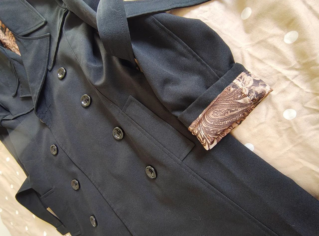 Trench coat preto M - Foto 4