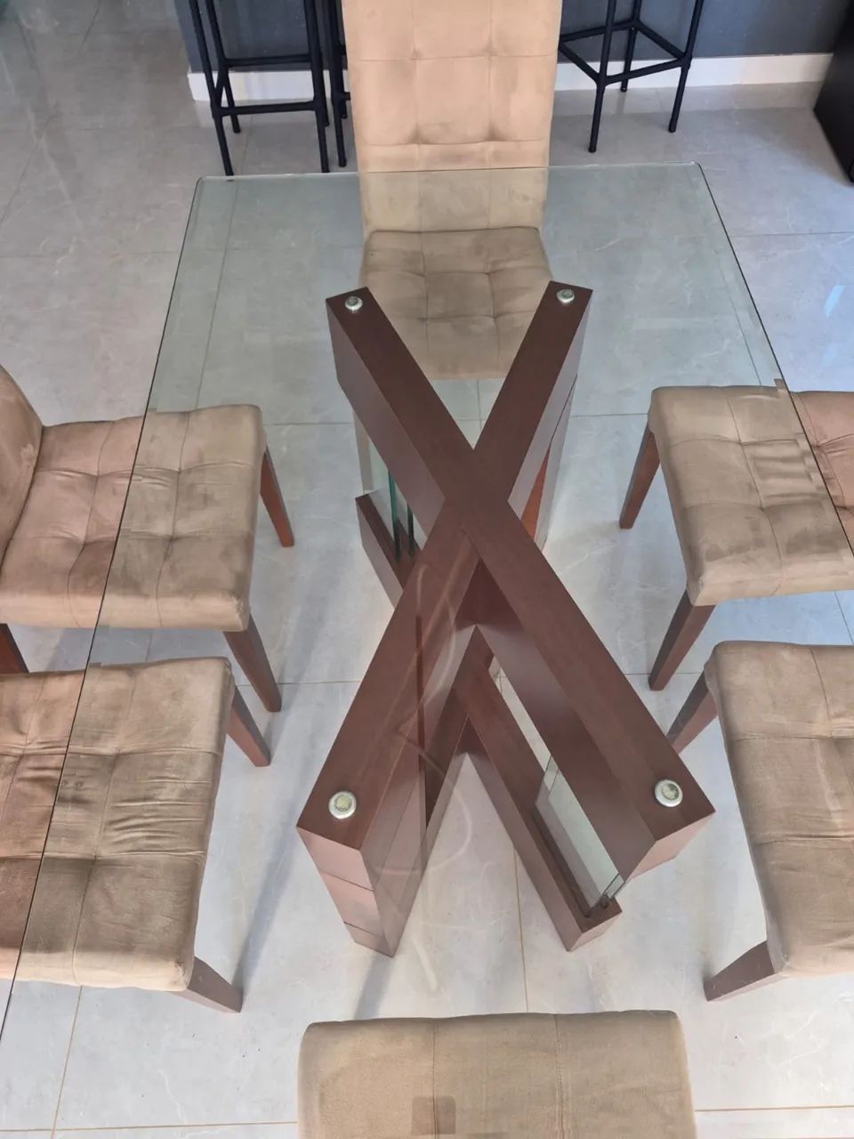 Conjunto de mesa de vidro com cadeiras  - Foto 3