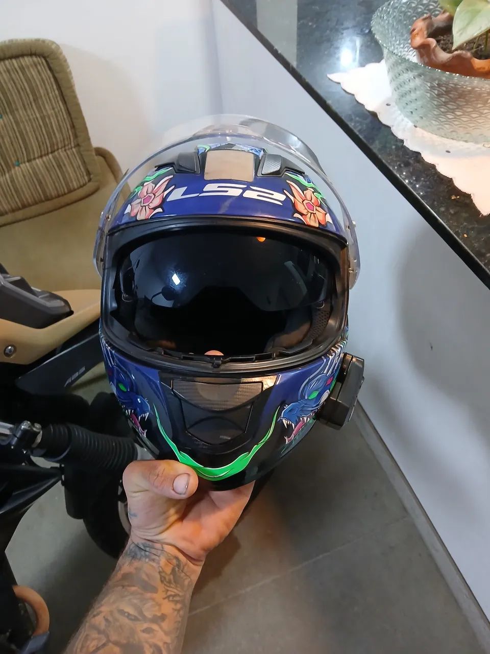 Ls2 dragao com intercomunicador Bluetooth  - Foto 4