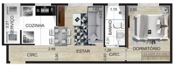 PLANTA 34m²