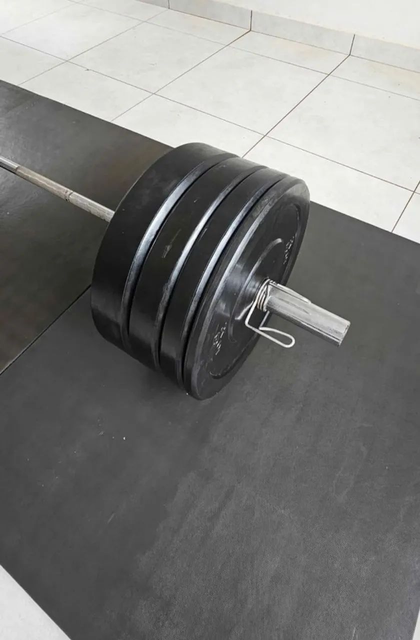Kit olímpico completo ( Barra, Anilhas Presilha e Plataforma de impacto ) - Foto 3