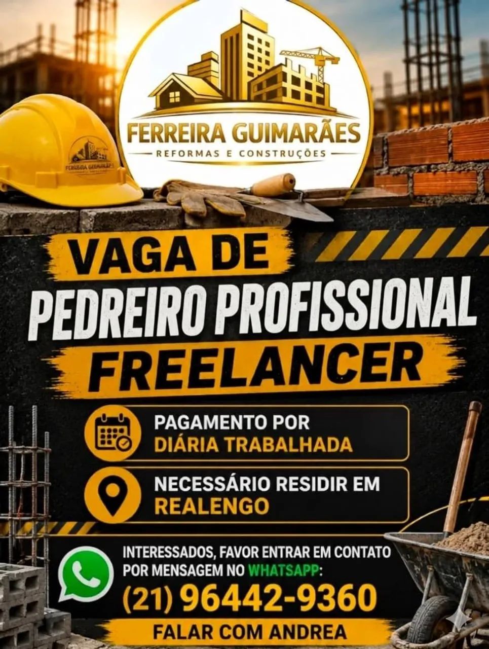 Vaga pra pedreiro 