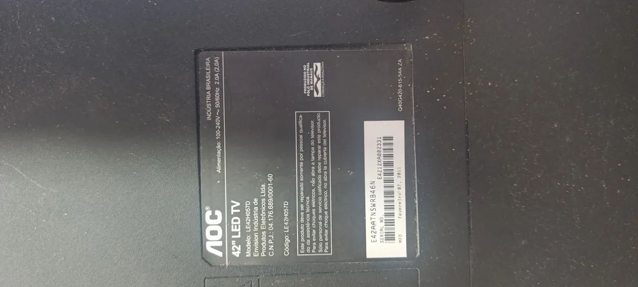 Tv 42" AOC defeito metade do led azulado - Foto 5