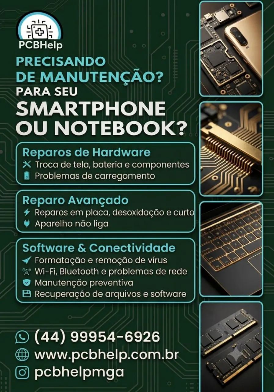PCBHELP Formatação Manutenção e Reparo em Notebooks PCs e Smartphones