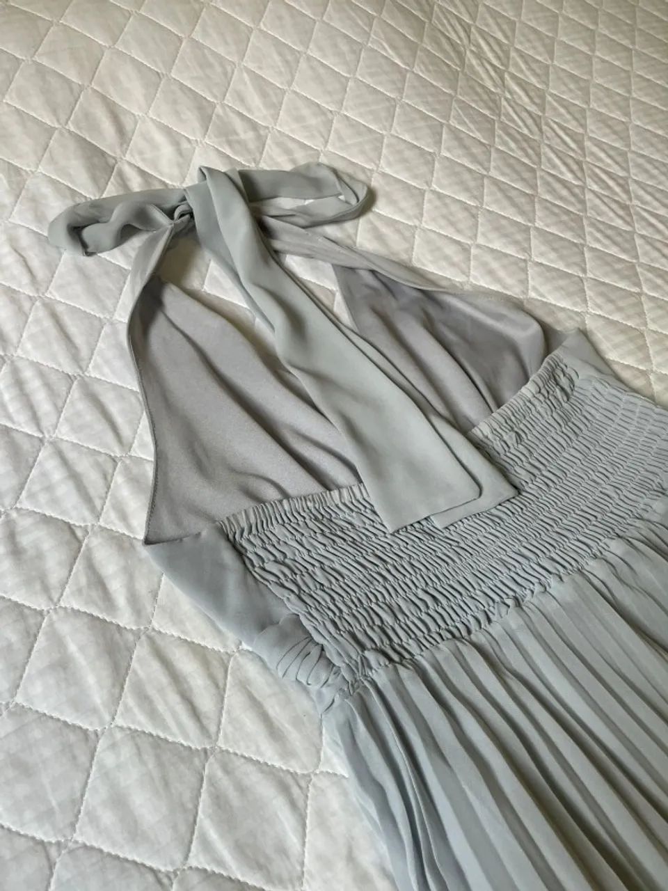 Vestido mid plissado cinza, tamanho M. - Foto 5