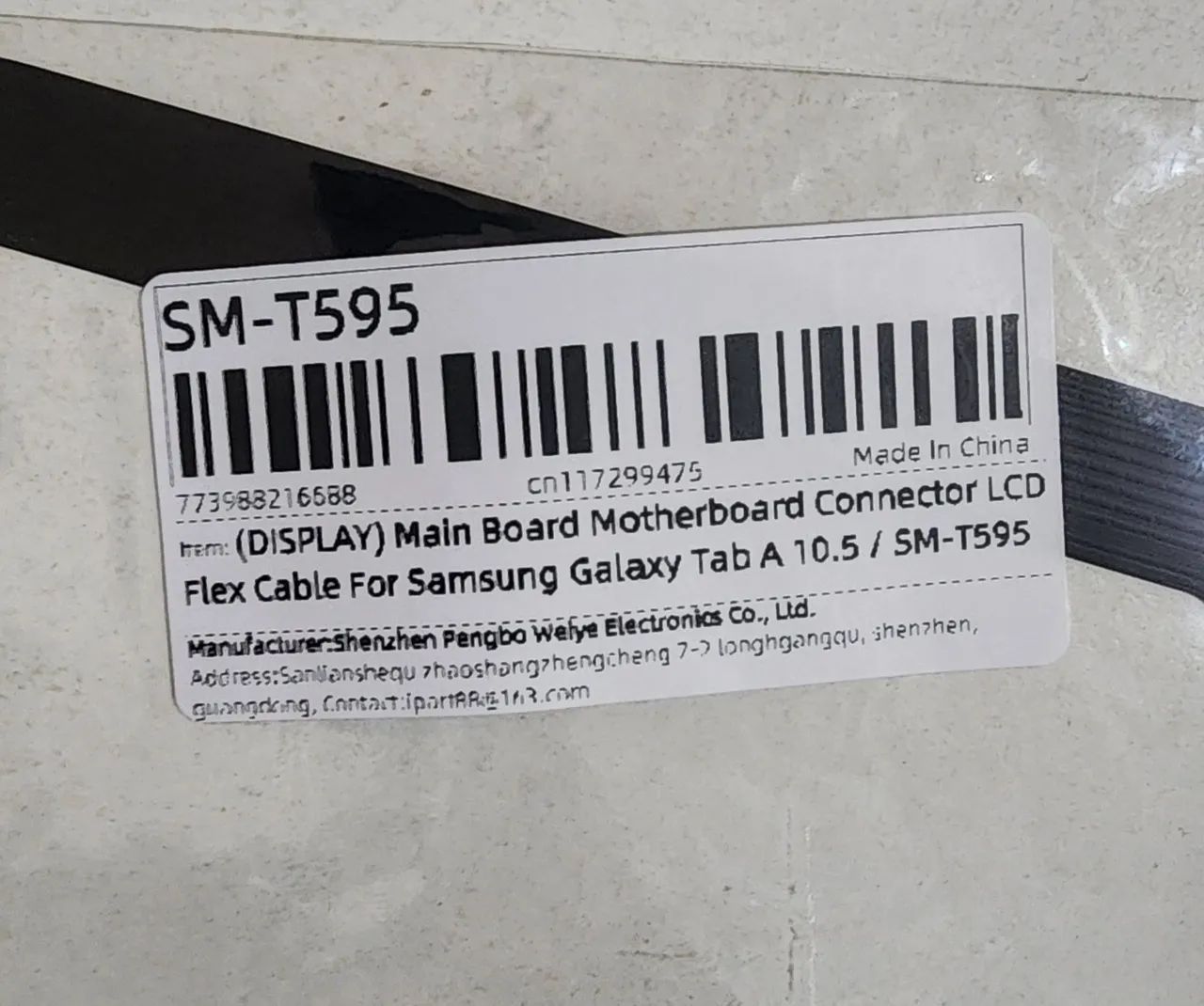 Cabo conector Flex LCD / Placa mãe para tablet Samsung Tab A SM-T595 - Foto 3