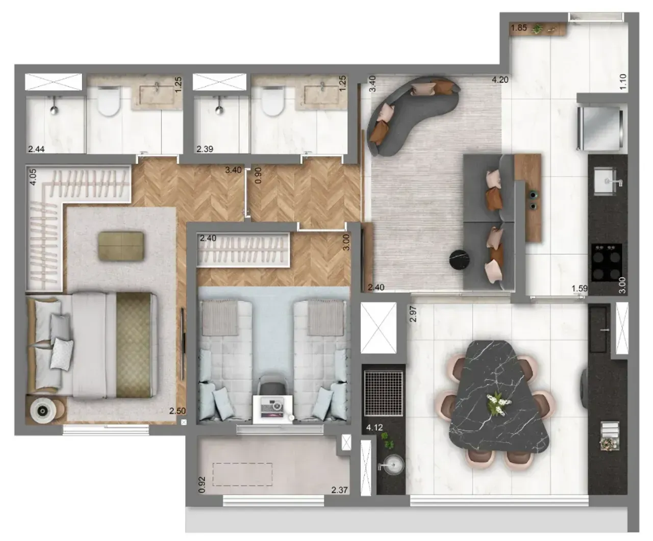 PLANTA 63m²