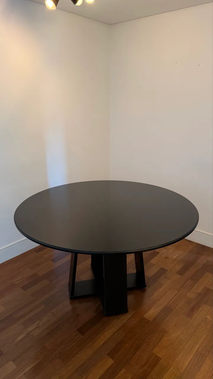 Mesa de Jantar de Vidro - Preto