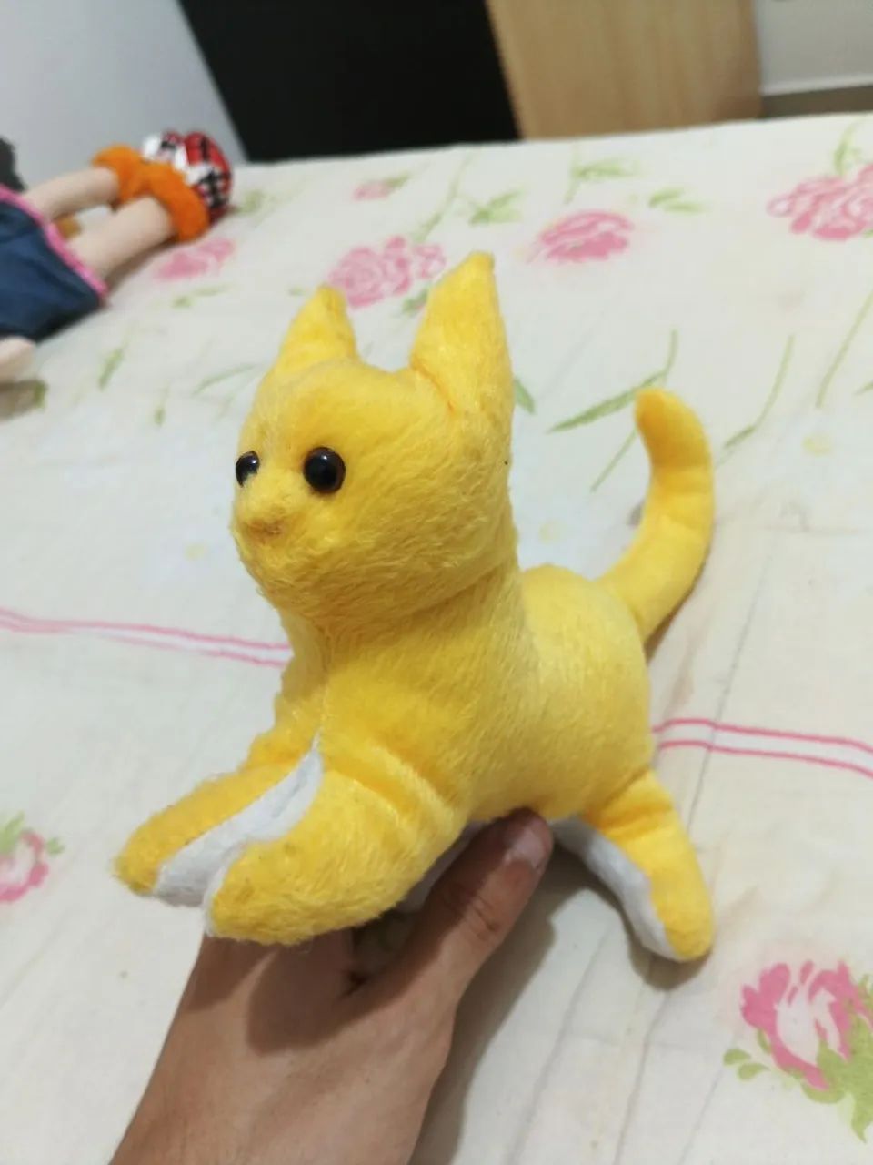 Gato amarelo feltro caseiro 