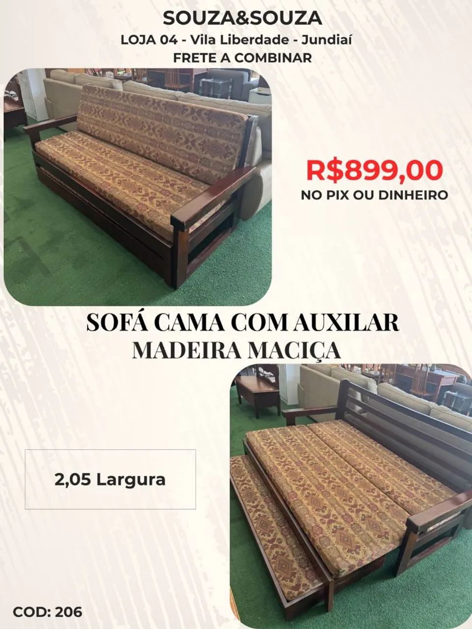Sofá cama com auxiliad