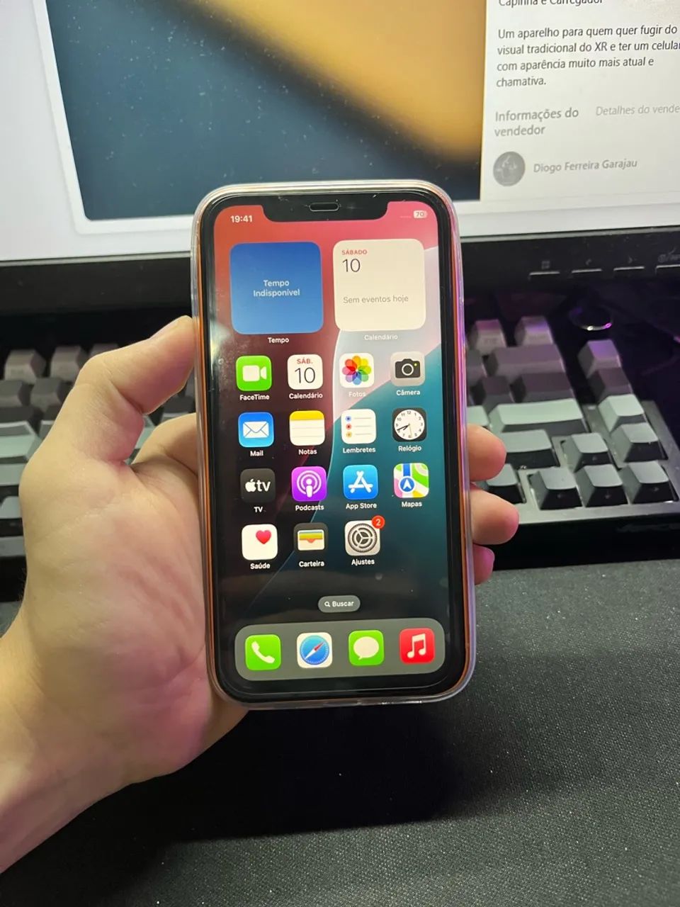 IPHONE XR 128gb - COM CARCAÇA DO 17 PRO - TODO ADAPTADO - 100% FUNCIONAL - Foto 3