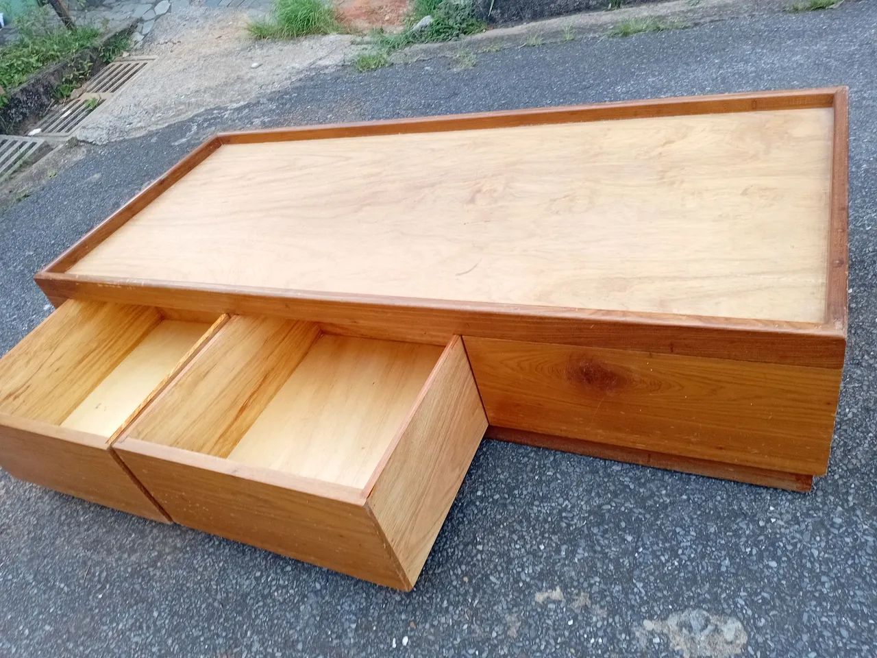 CAMA MADEIRA MACIÇA C GAVETEIRO  - Foto 4
