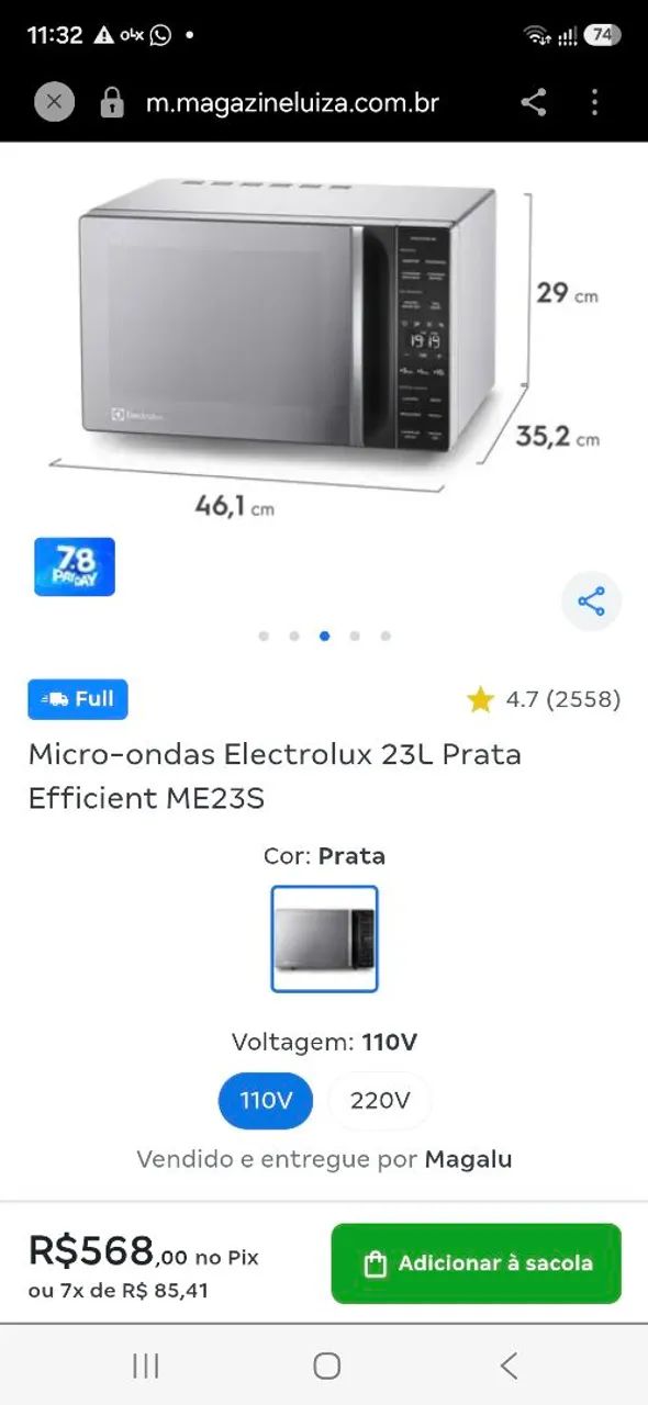 Micro-ondas Electrolux 23L Prata Efficient ME23S - Foto 2
