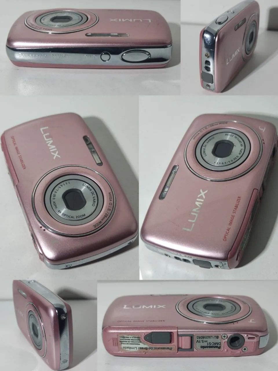 Câmera Digital Lumix DMC-S1 12.1MP 5x Rosa com Acessórios e Brinde
